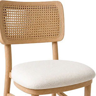 Silla Elowen acolchada - MDF y Rattan 