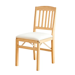 Silla de Comedor Plegable acolchada - MDF Madera Natural