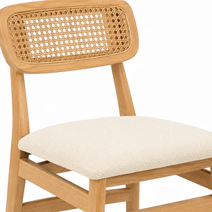 Silla Atlas acolchada - Madera y Rattán 