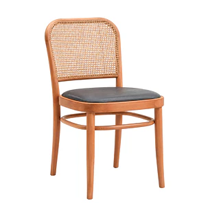 Silla Orión acolchada - Madera y Rattan 