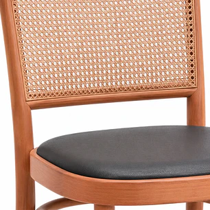 Silla Orión acolchada - Madera y Rattan 