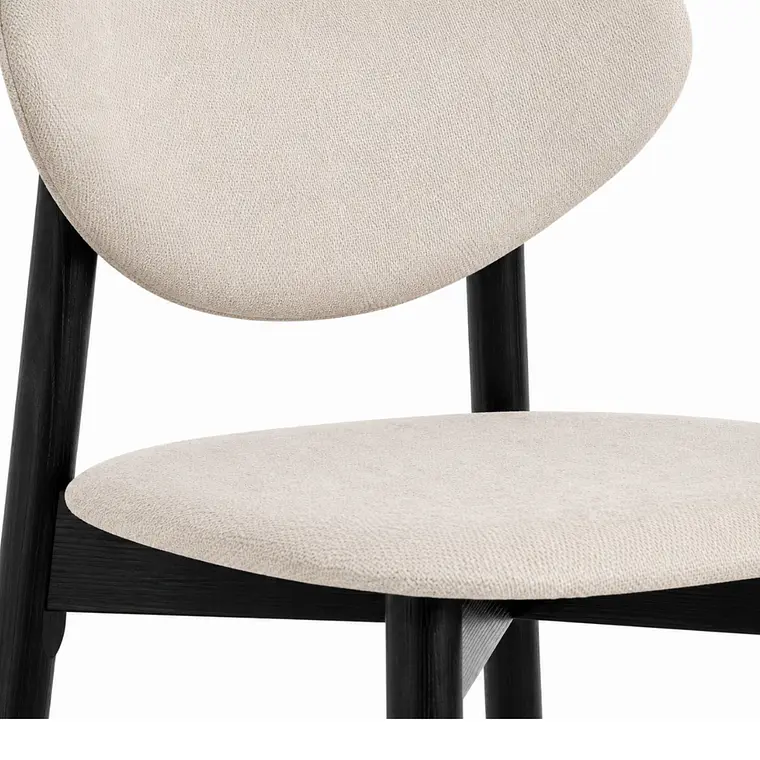 Silla Draco acolchada - Tela y Madera  2