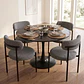 Comedor Mesa Tulip Mining Negra 80 cm con 4 Sillas Arpi Moon - Miniatura 1