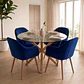 Comedor Mesa Asgard redonda vidrio 100 cm con 4 Butacas Sitiales Diamante - Miniatura 1