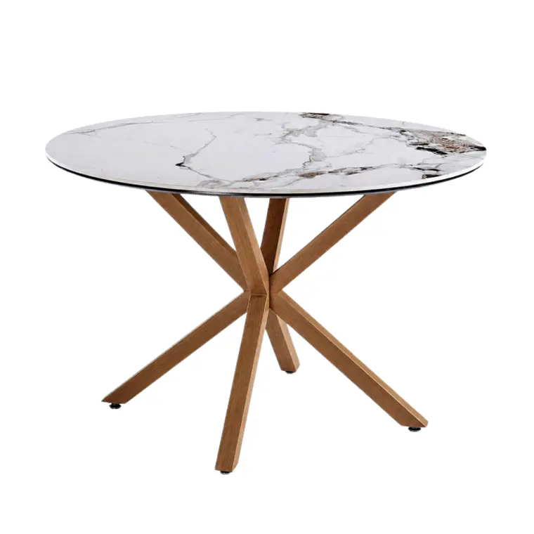Comedor Mesa Asgard Stone Wood redonda 120 cm con 4 Sitales Butaca Siena Wood 2