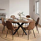Comedor Mesa Asgard Rustik Black 120 cm con 6 Sillas Spoon Ecocuero vintage café oscuro - Miniatura 1