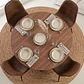 Comedor Mesa Asgard Rustik Black 120 cm con 4 Sillas Spoon Ecocuero vintage café oscuro - Miniatura 2