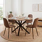 Comedor Mesa Asgard Rustik Black 120 cm con 4 Sillas Spoon Ecocuero vintage café oscuro - Miniatura 1