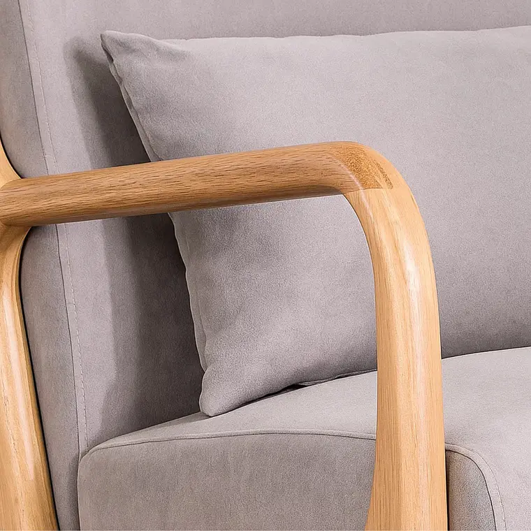 Sillón Lounge Kazel - Tela y Madera  5