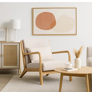 Sillón Lounge Kazel - Tela y Madera 