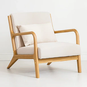 Sillón Lounge Kazel - Tela y Madera 