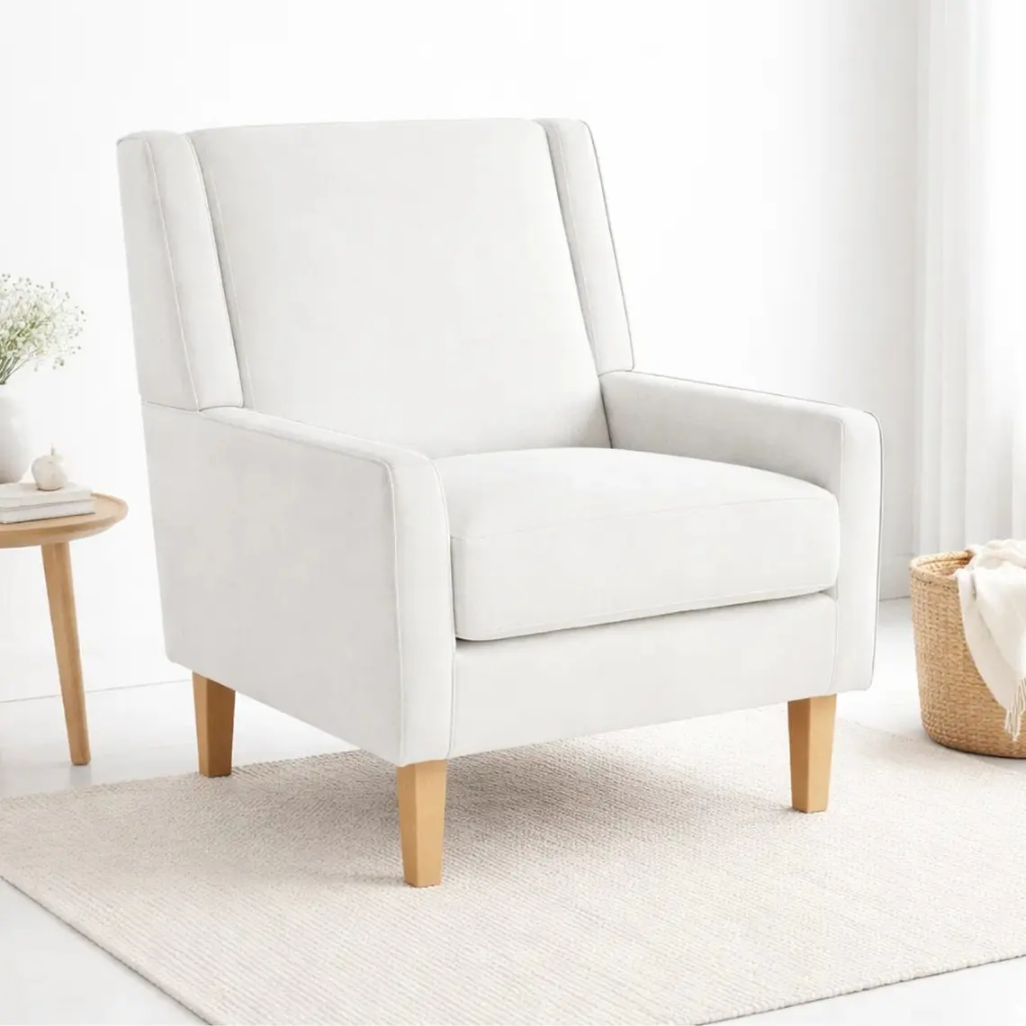 Sillón Elegante Willow - Tela Beige 1