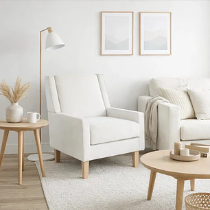 Sillón Elegante Willow - Tela Beige
