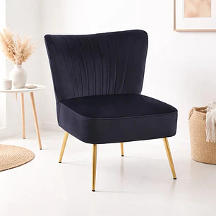 Sillón Elegante Adonis Negro - Patas Doradas