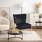 Sillón Elegante Adonis Negro - Patas Doradas - Miniatura 2