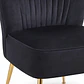 Sillón Elegante Adonis Negro - Patas Doradas - Miniatura 3