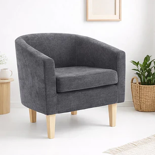 Sillón Viggo Gris - Tela y Madera