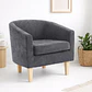 Sillón Viggo Gris - Tela y Madera - Miniatura 1