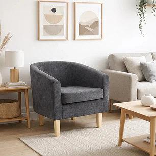 Sillón Viggo Gris - Tela y Madera