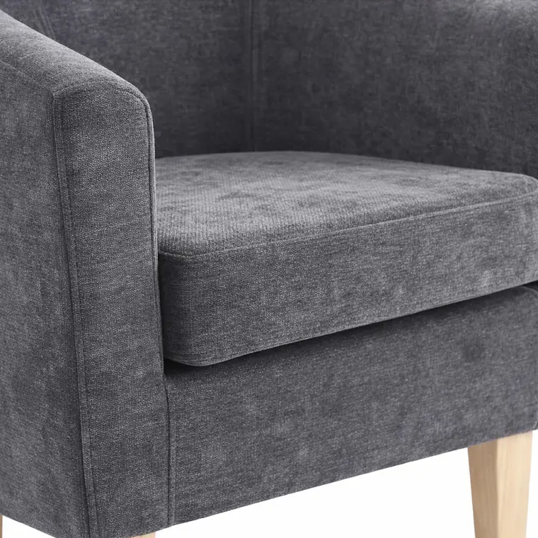 Sillón Viggo Gris - Tela y Madera 3