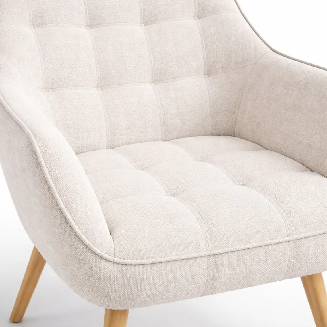 Butaca Línea Capitone Velvet - Tela y Madera 2