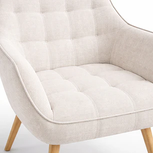 Butaca Línea Capitone Velvet - Tela y Madera