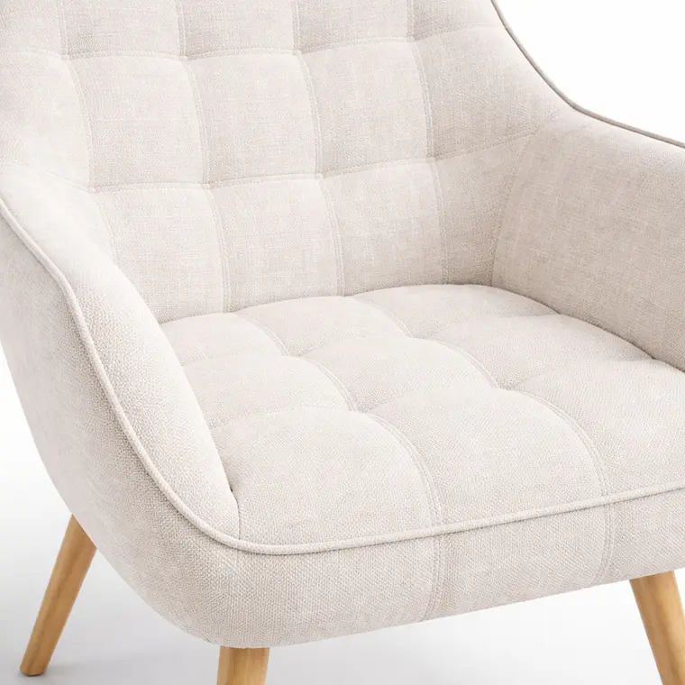 Butaca Línea Capitone Velvet - Tela y Madera 2