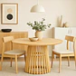 Mesa Redonda Sigrid 120 cm - Madera Natural y Base Rejilla  - Miniatura 2