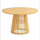 Mesa Redonda Sigrid 100 cm - Madera Natural y Base Rejilla  - Miniatura 1