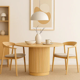 Mesa Redonda Nórdica Odín 130 cm - Madera Natural