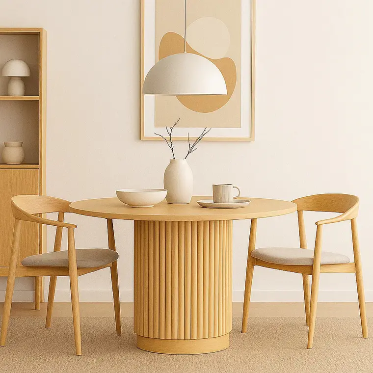 Mesa Redonda Nórdica Odín 130 cm - Madera Natural 2