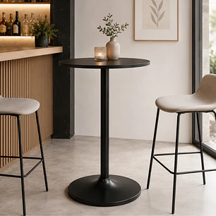 Mesa Bar Redonda Loki 60x100 cm - MDF y Metal