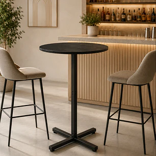 Mesa Bar Redonda Luk 60x104 cm - MDF y Metal