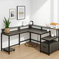 Escritorio Modular en forma L - Gris y Negro - Miniatura 2