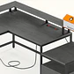 Escritorio Modular en forma L - Gris y Negro - Miniatura 3