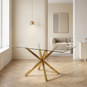Mesa Asgard Gold rectangular vidrio 160x90 cm