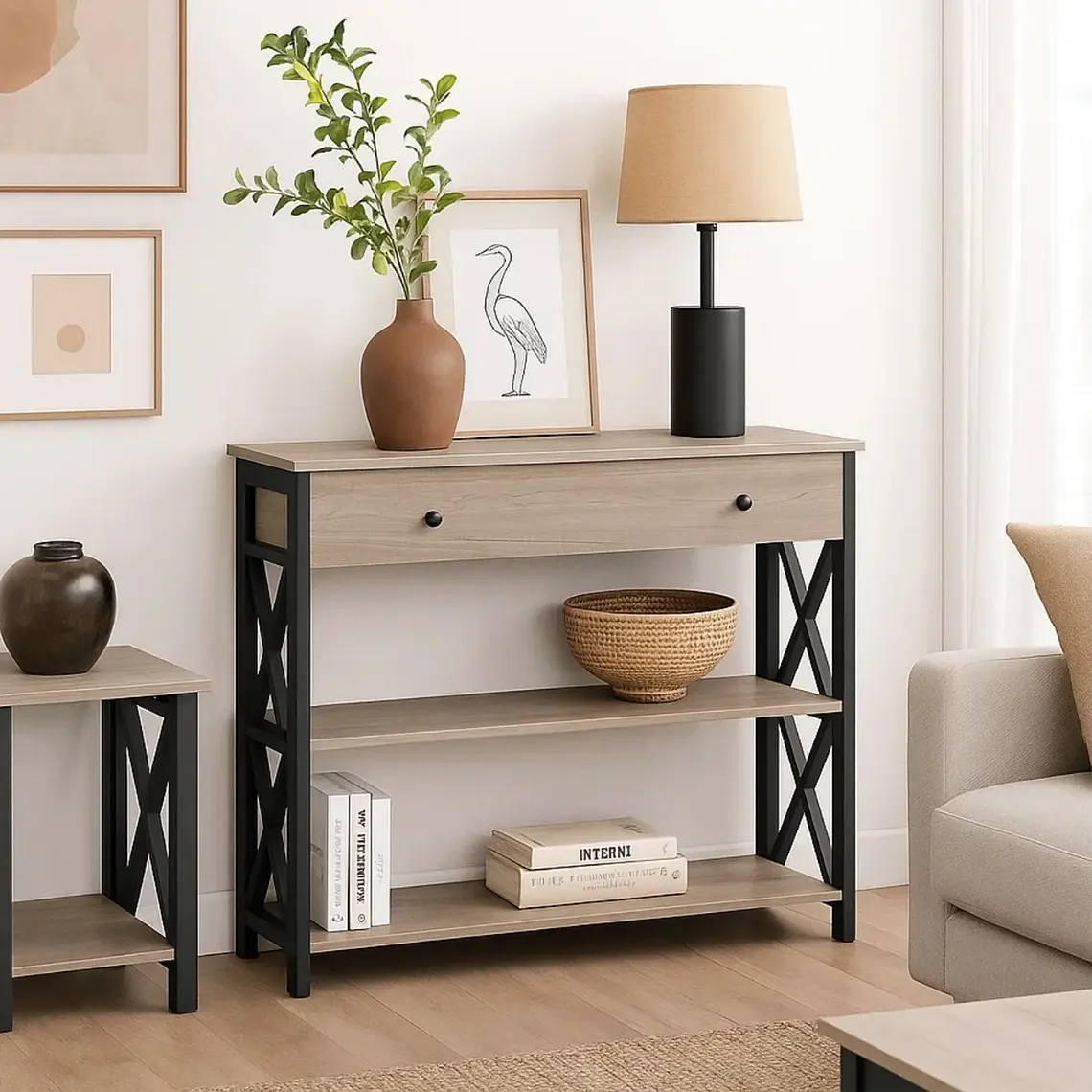 Arrimo Brand - Cajón y 2 estantes 130x80 cm  2