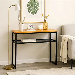 Arrimo Estilo Industrial con Repisa Metálica y Cubierta de MDF 