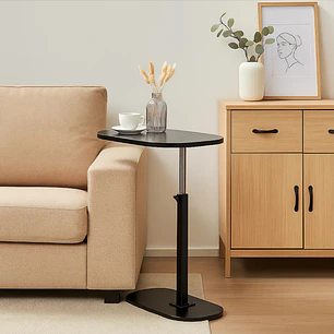 Mesa de Noche Ajustable en C para Cama y Sofá - Negra