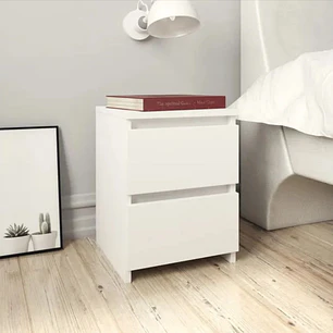 Velador Cajon Doble Minimal Blanco