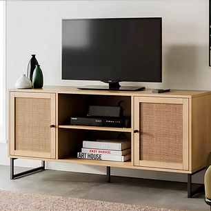 Rack de TV o Buffet Rattan Rustico - Dos Puertas 120x40 cm