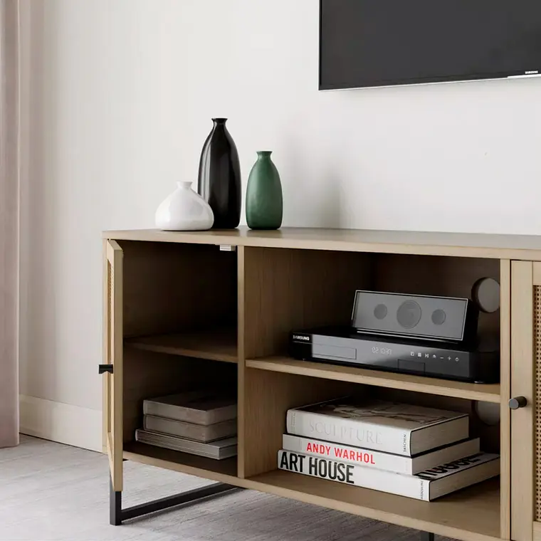 Rack de TV o Buffet Rattan Rustico - Dos Puertas 120x40 cm 3