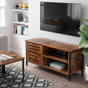 Rack de TV Rustik Madera Oscura Walnut 110x40 cm