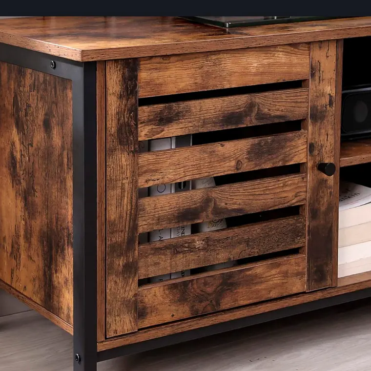 Rack de TV Rustik Madera Oscura Walnut 110x40 cm 3