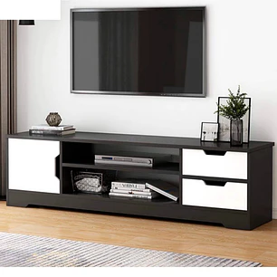Rack de TV o Buffet con Cajones Leukos Black 120x40 cm