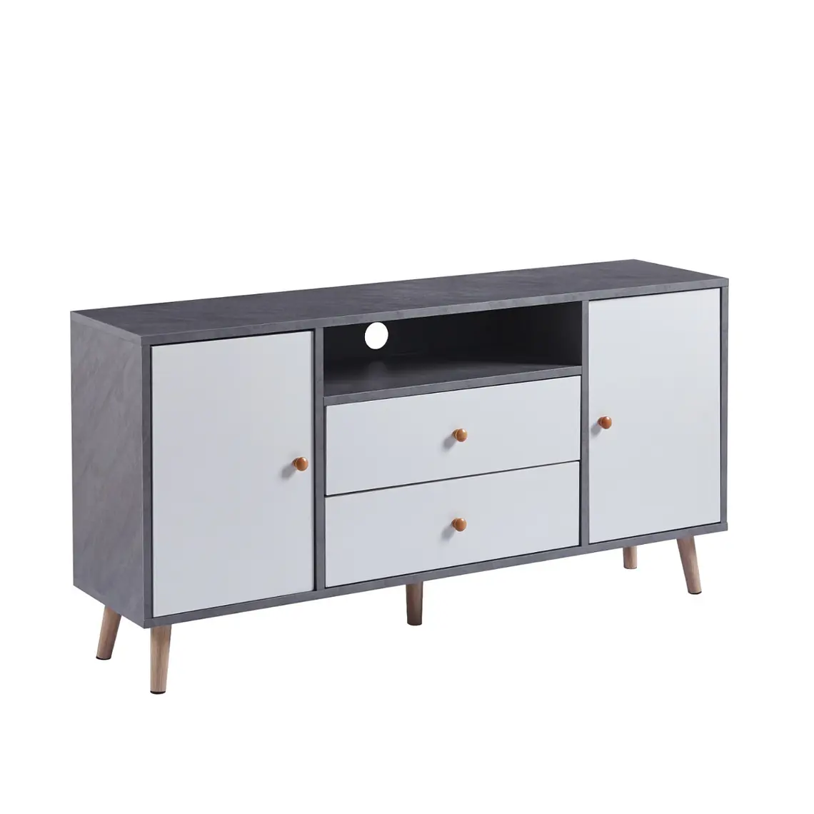 Rack de TV Nórdico Gris 120x30 cm 1