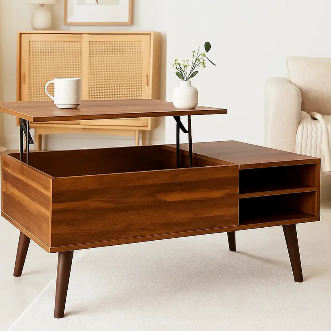 Mesa de Centro Elevable Wood Walnut 2
