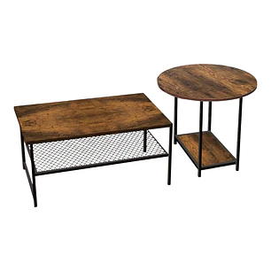 Set de Mesas de Centro Industrial en MDF - Diseño Dúo Modular