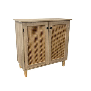 Cómoda Rattan de 2 puertas - Madera Clara 