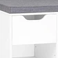 Cómoda Banco Zapatera con cojín y 11 compatimentos - Blanco y Gris - Miniatura 3